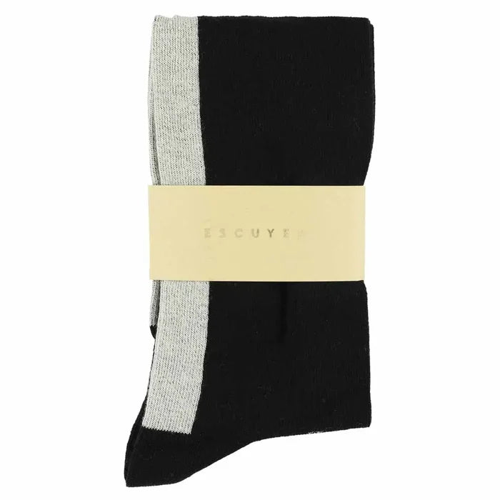 Knee High Sock - Black/Ecru