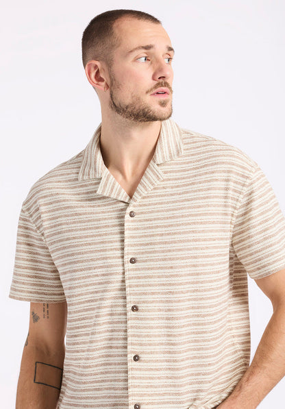 Buffalo Men Shirts Brown Knit Knit Long Sleeve Textured Knit Relaxed Fit