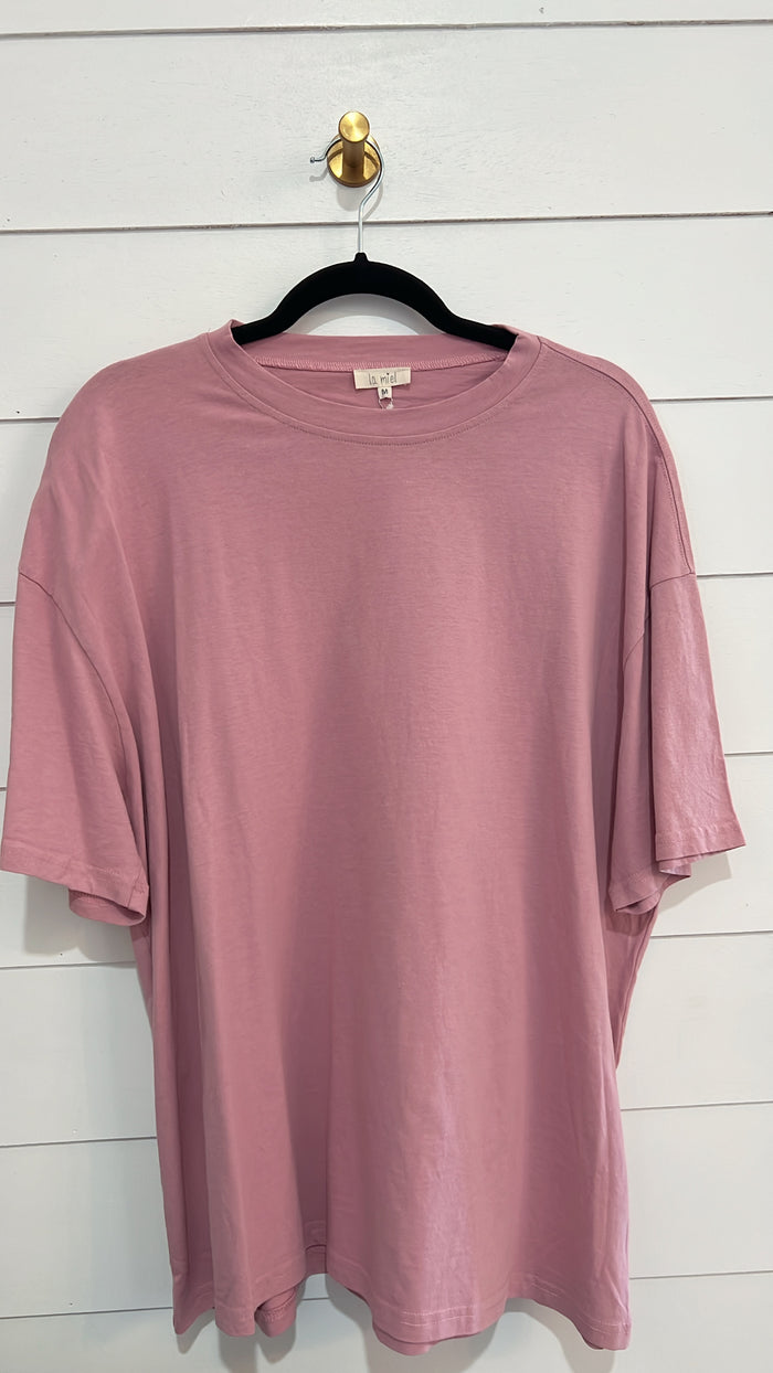 La Miel Mineral Washed Boyfriend Fit Short Sleeve