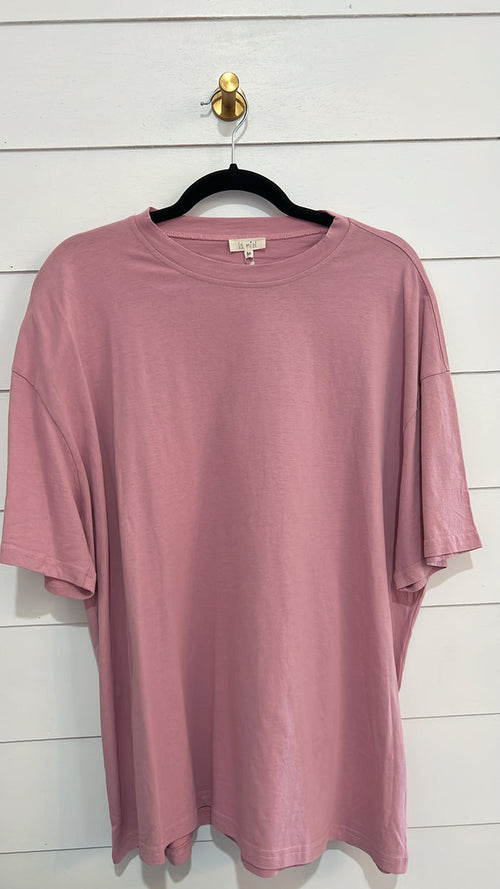 La Miel Mineral Washed Boyfriend Fit Short Sleeve