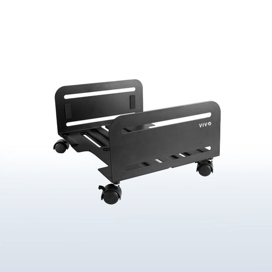 Large Computer Tower Desktop ATX-Case, CPU Steel Rolling Stand, 7.8 to 14 inch Wide Adjustable Mobile Cart Holder with Locking Caster Wheels, Gaming PC Holder