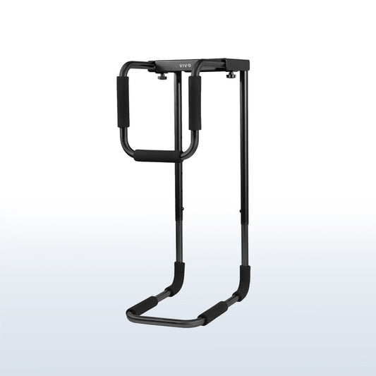 Large heavy-duty height adjustable and width adjustable under desk PC mount.