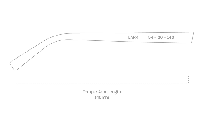 measurement::arm length Lark Eyeglasses rectangle acetate