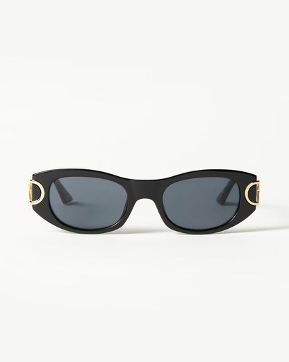 Le Specs Hydrus Link Oval Sunglasses | Black Accessories Missoma