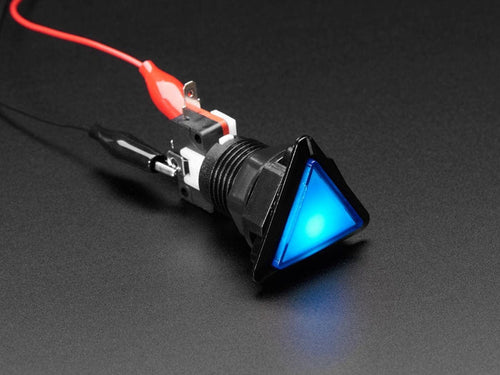 LED Illuminated Triangle Pushbutton A.K.A 1960s Sci-Fi Buttons (Blue) by The Pi Hut - The Pi Hut