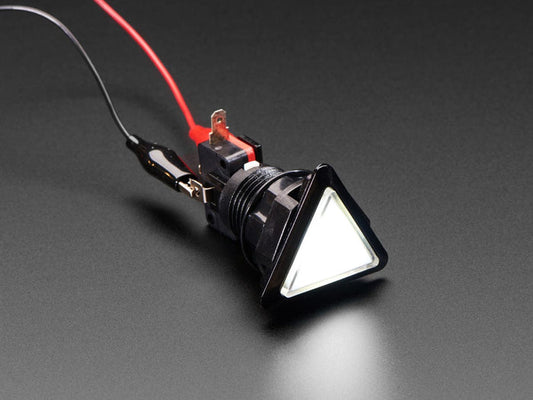 LED Illuminated Triangle Pushbutton A.K.A 1960s Sci-Fi Buttons (White) by The Pi Hut - The Pi Hut