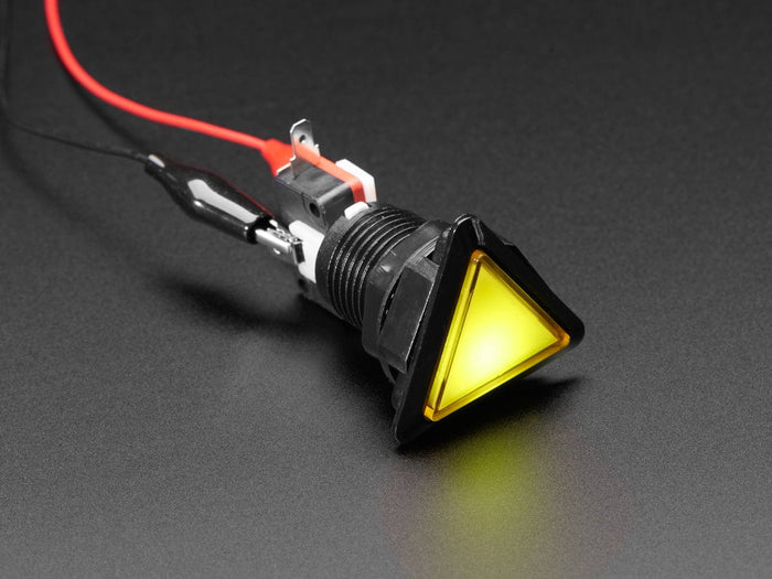 LED Illuminated Triangle Pushbutton A.K.A 1960s Sci-Fi Buttons (Yellow) by The Pi Hut - The Pi Hut