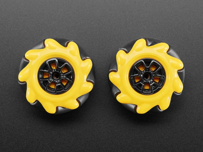 Left & Right Mecanum Wheel Pair - 48mm Diameter (TT Motor or Cross Axle (2-pack)) by The Pi Hut - The Pi Hut
