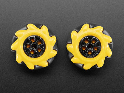 Left & Right Mecanum Wheel Pair - 48mm Diameter (TT Motor or Cross Axle (2-pack)) by The Pi Hut - The Pi Hut