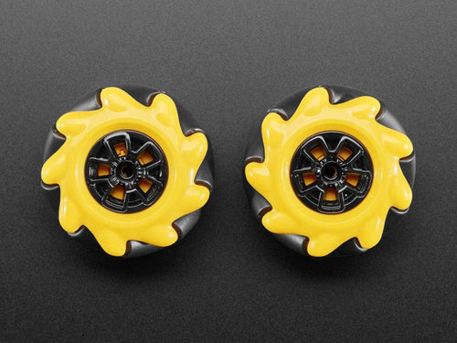 Left & Right Mecanum Wheel Pair - 48mm Diameter (TT Motor or Cross Axle (2-pack)) by The Pi Hut - The Pi Hut