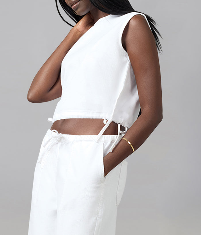 LIEL-WHT Cotton Twill Top
