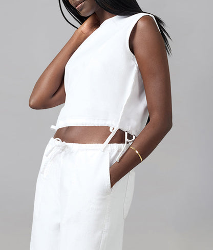 LIEL-WHT Cotton Twill Top