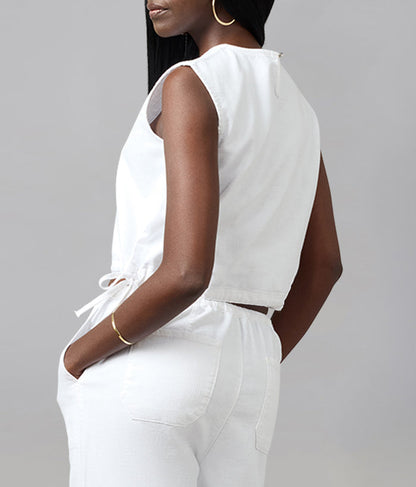 LIEL-WHT Cotton Twill Top
