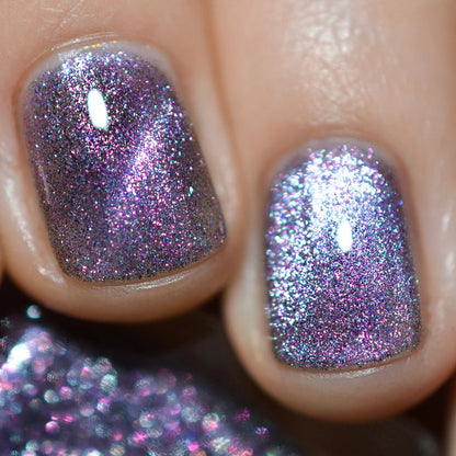 Close-up of two nails painted with Lilac Velour Nail Lacquer.
