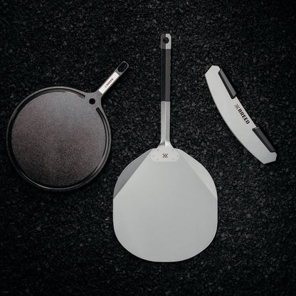 This is an image of the Breeo Pizza Tools: A Peel, Serving Board, and Rocker