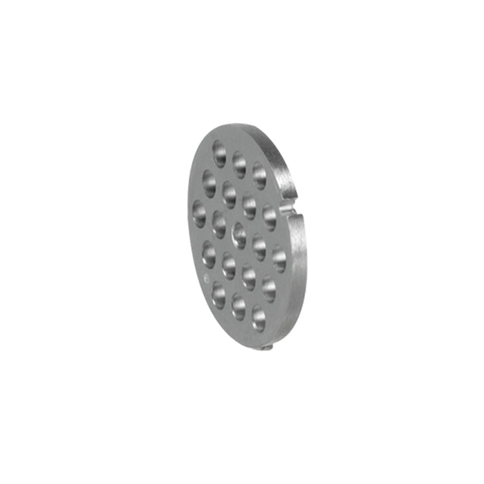 Die Unold Lochscheibe 7 mm für FLEISCHWOLF 78131 ist eine runde Metallplatte mit mehreren gleichmäßig verteilten Löchern, abgebildet auf weißem Hintergrund – ideal als Ersatzteil für Ihren Fleischwolf.