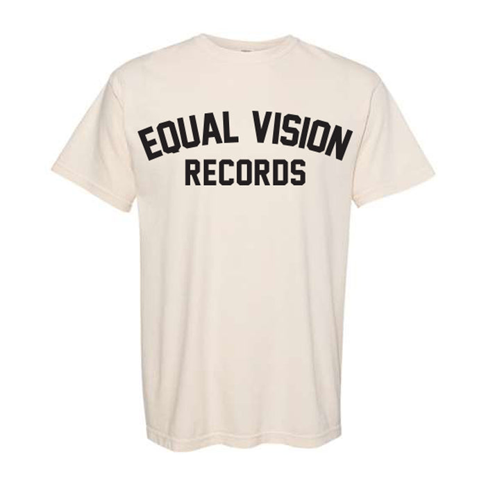 An ivory T-shirt has the words Equal Vision Records on it