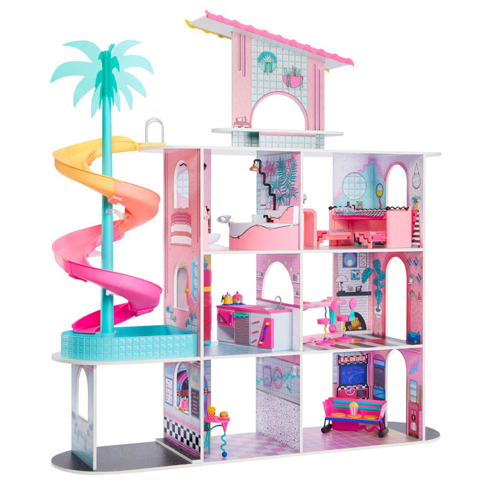 Back view of the Real Wood Doll House with