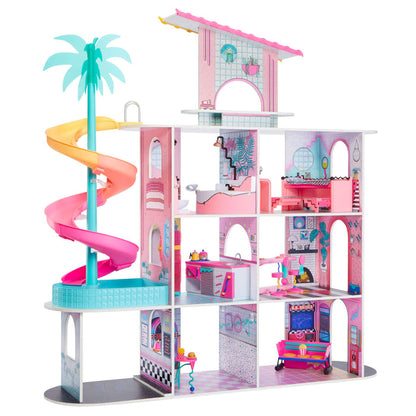 Back view of the Real Wood Doll House with