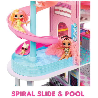 Spiral slide and pool