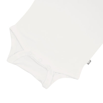 Snap bottom of Kyte Baby Long Sleeve Bodysuit in Cloud
