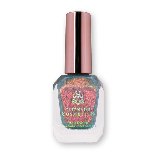 Bottle of nail polish containing Love Letter Nail Lacquer on a white background.