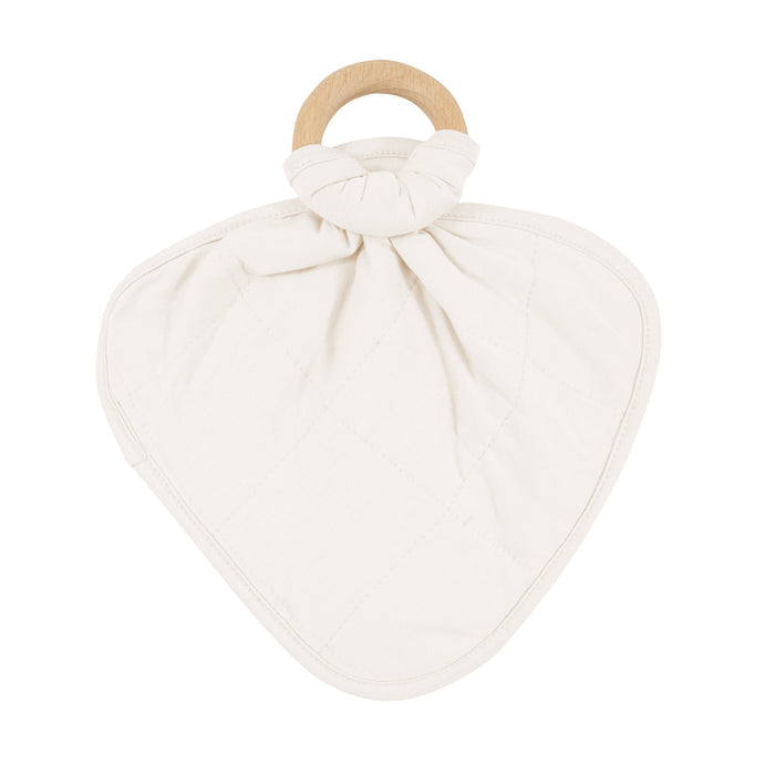 Flipped over flat lay of Lovey in Oat with Removable Wooden Teething