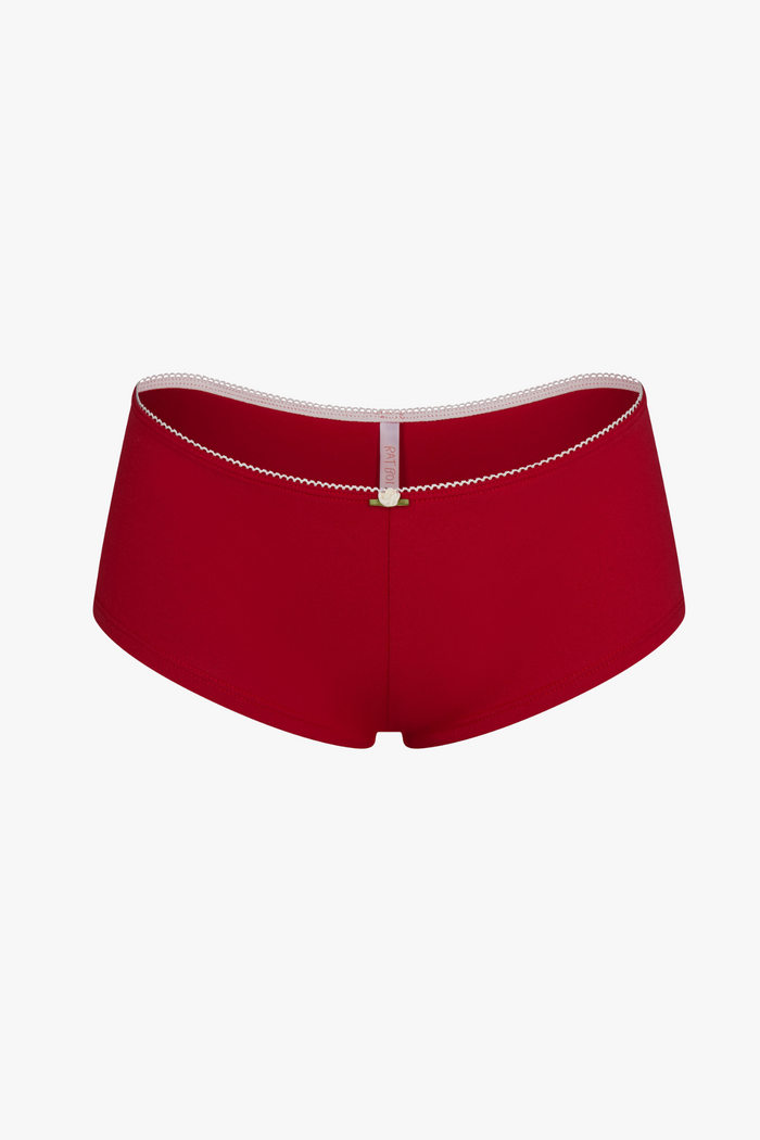 LOW RISE SHORTY BOI BRIEF IN CHERRY