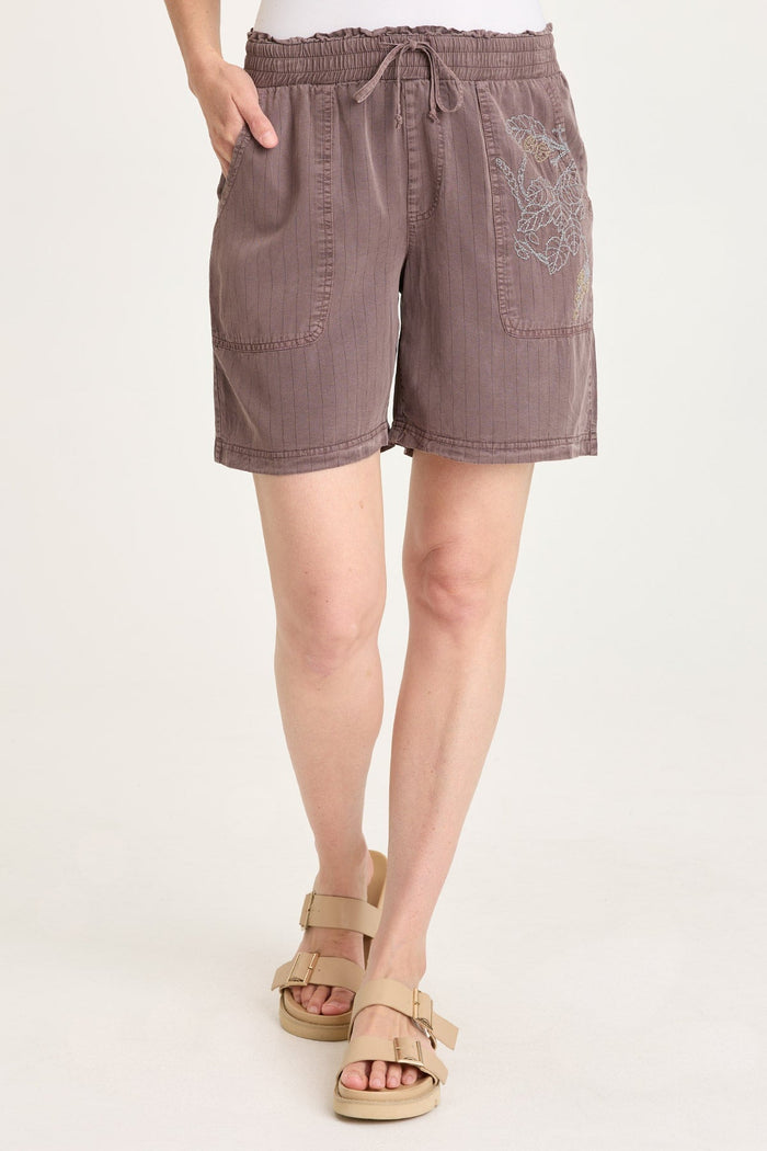 XCVI Lynn Embroidered Pinstripe Short