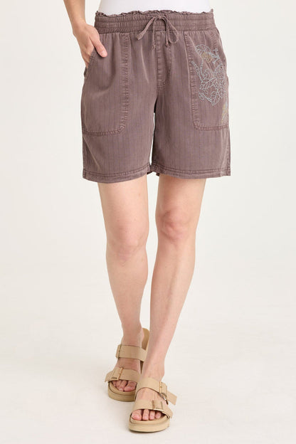 XCVI Lynn Embroidered Pinstripe Short