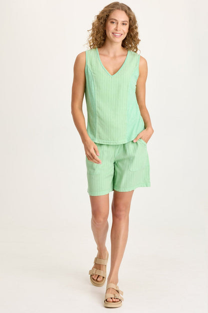 XCVI Lynn Pinstripe Paperbag Waist Short