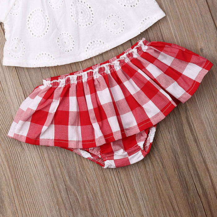 LYRA Plaid Crop Top Outfit with Headband
