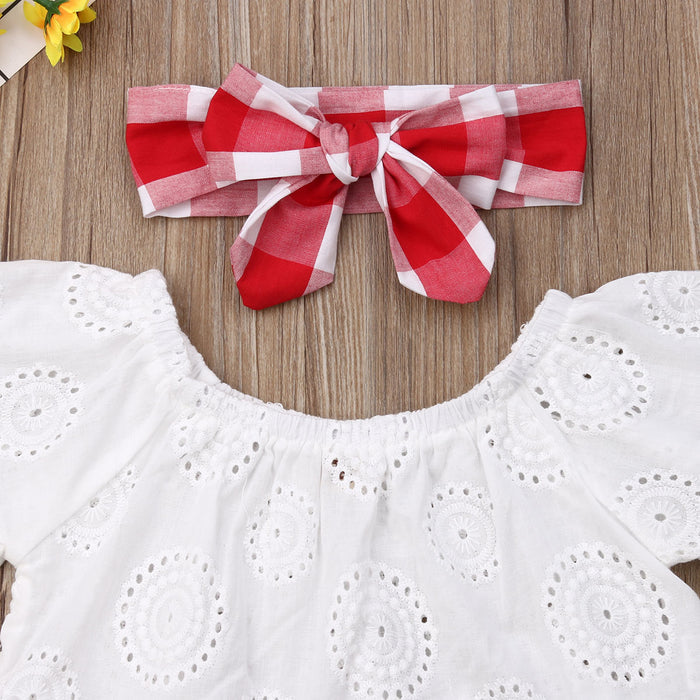 LYRA Plaid Crop Top Outfit with Headband
