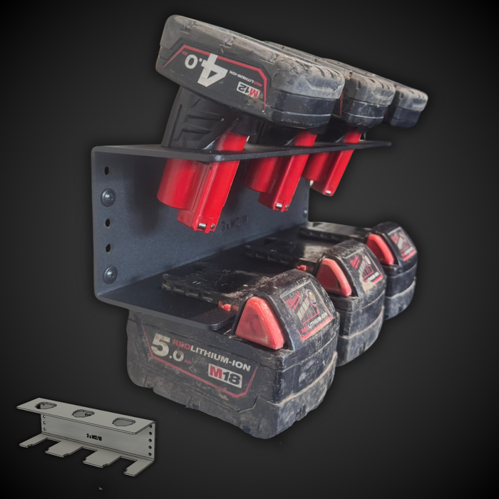 Set of battery packs on a M12/18 Battery holder from 3DPRO