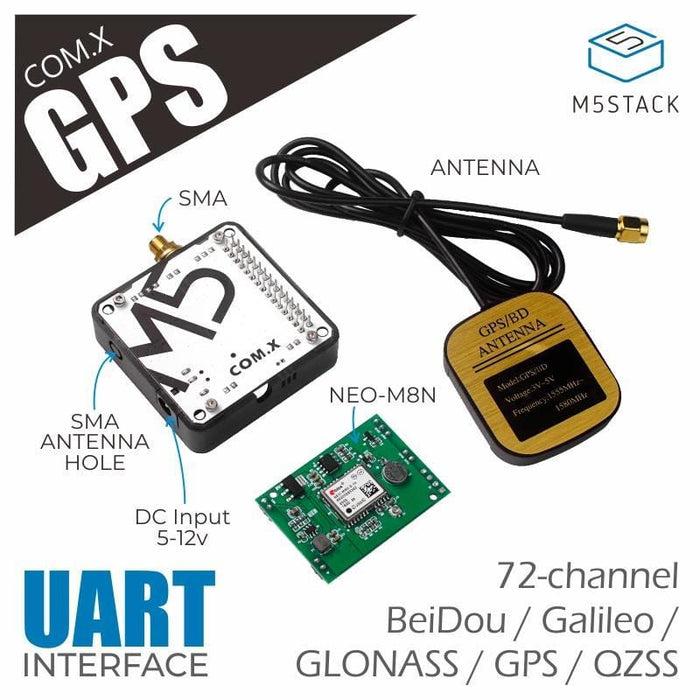 M5Stack  COM.GPS Module with Antenna (NEO-M8N) [discontinued] by M5Stack - The Pi Hut