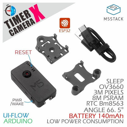 M5Stack Timer Camera X (OV3660, ESP32, PSRAM) by M5Stack - The Pi Hut
