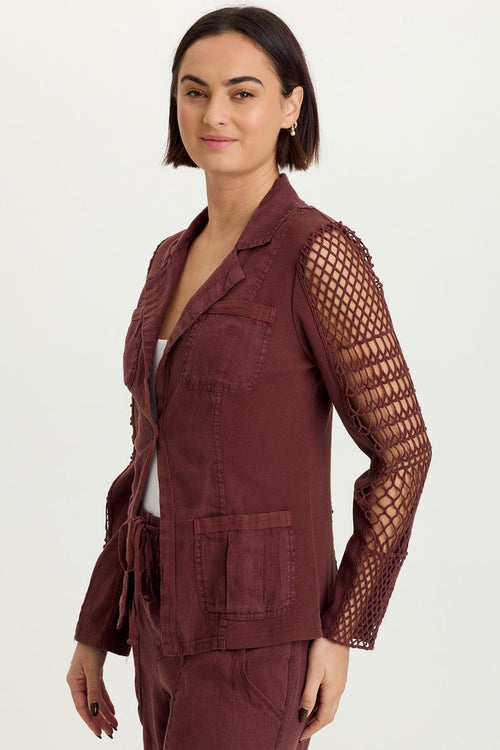XCVI Mackie Linen Crochet Jacket