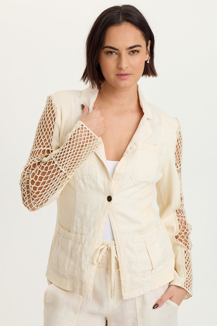 XCVI Mackie Linen Crochet Jacket
