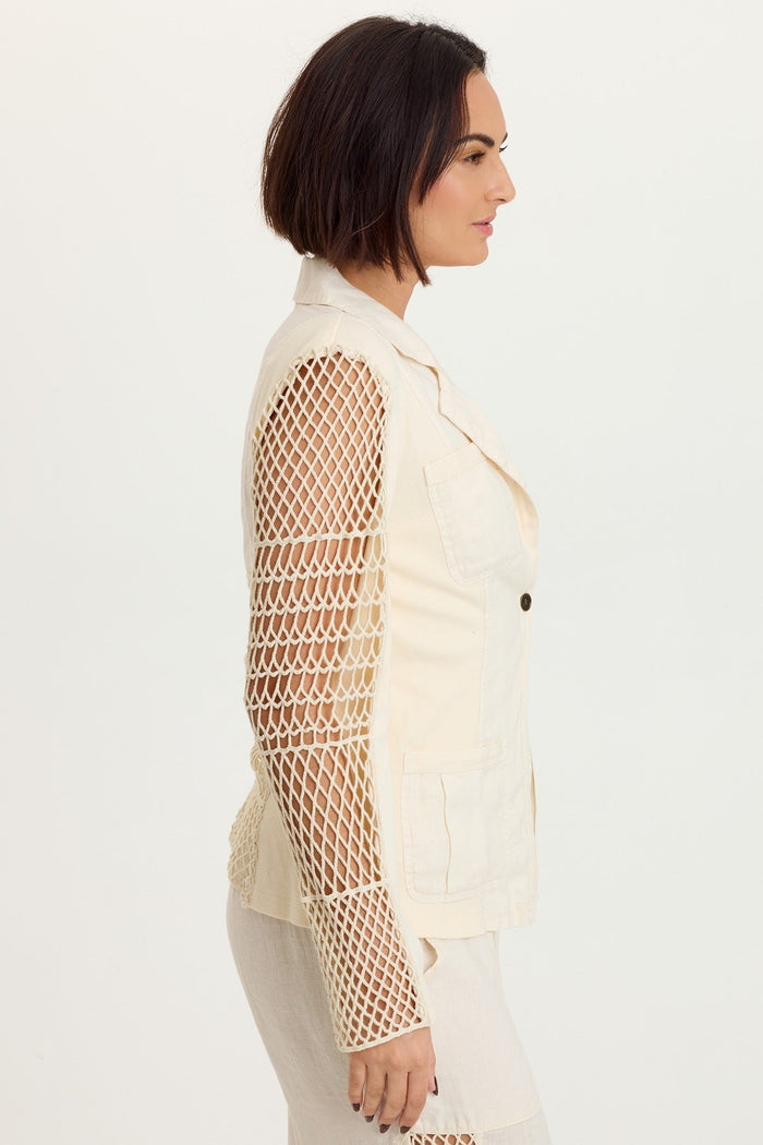 XCVI Mackie Linen Crochet Jacket