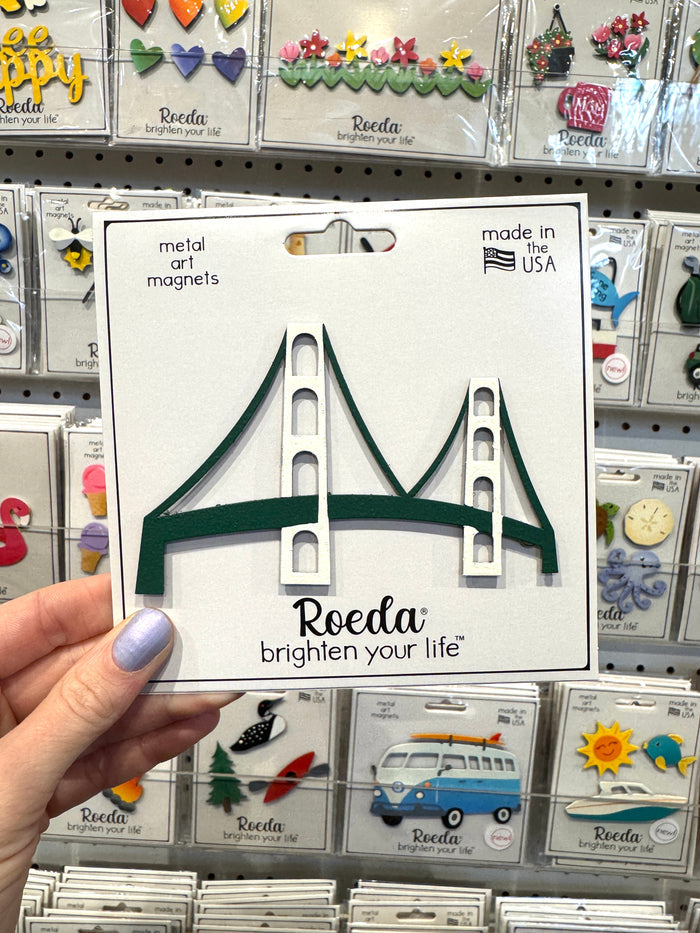 Mackinac Bridge Magnet - Green/White
