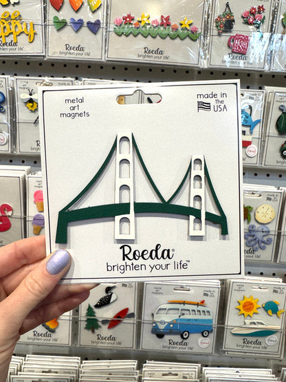 Mackinac Bridge Magnet - Green/White