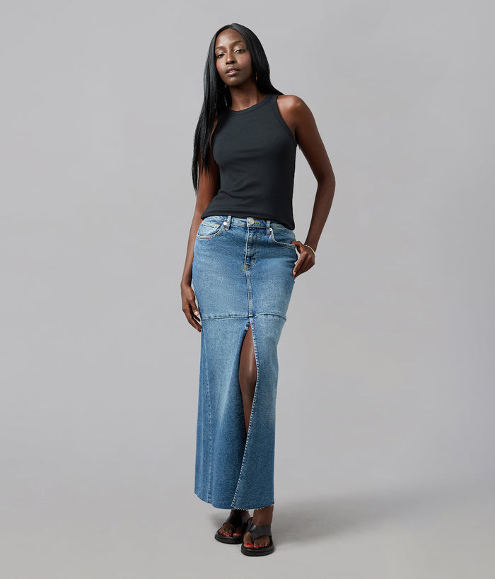 MADLYN-TLT High Rise Maxi Skirt
