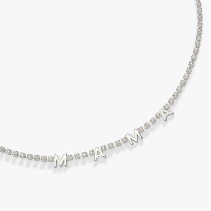 Mama Crystal Tennis Necklace