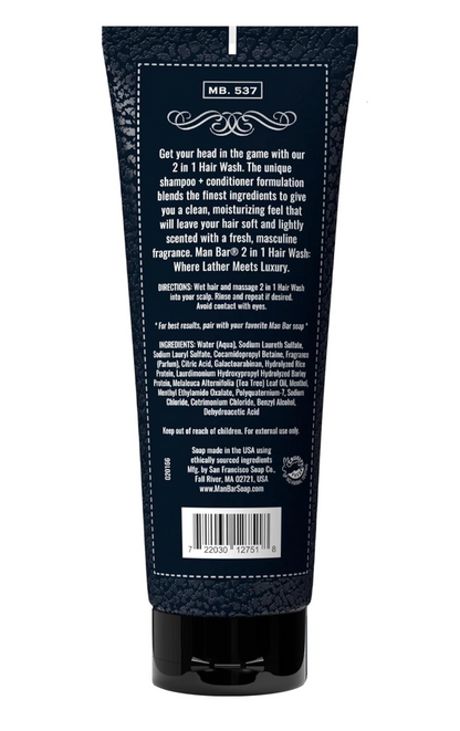 Man Bar 2-in-1 Hair Wash - Silver Sage + Bergamot