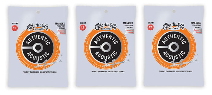 Martin MA540FX Tommy Emmanuel Signature Flex Core Acoustic Strings Light 12-54 (3-Pack)
