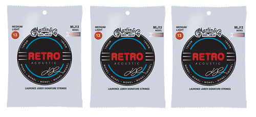 Martin MLJ13 LJ's Choice Monel Acoustic Guitar Strings Medium/ Light 13-56 (3 Pack)