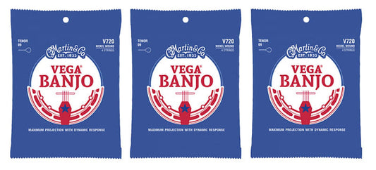 Martin V720 Vega Tenor Banjo Strings Nickel 9-30 (3-Pack)