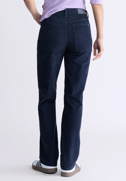 Buffalo Women Pants Navy Woven Denim Pants Rinse Wash Finish Easy-Care Styling