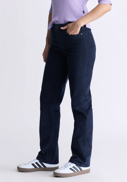 Buffalo Women Pants Navy Woven Denim Pants Rinse Wash Finish Easy-Care Styling