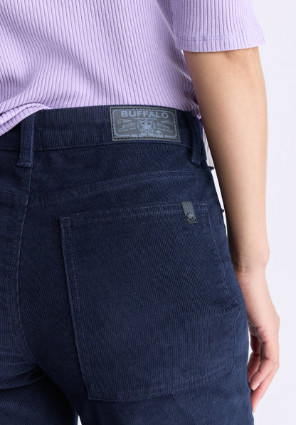 Buffalo Women Pants Navy Woven Denim Pants Rinse Wash Finish Easy-Care Styling